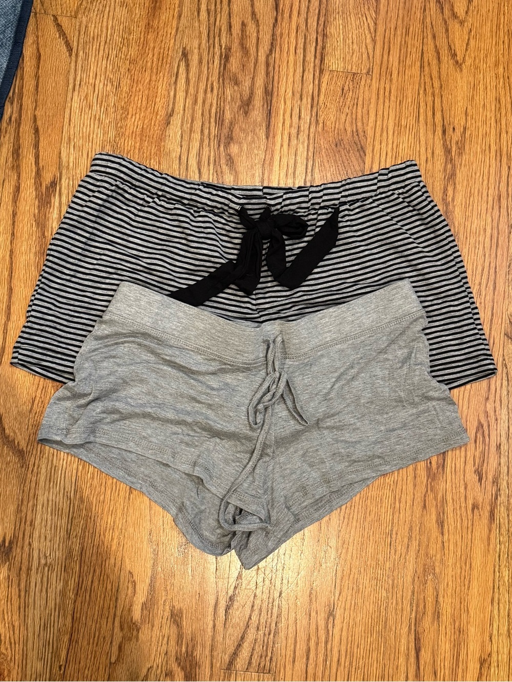 Adore Me Women's Gray Lounge Shorts Set - Striped & Solid